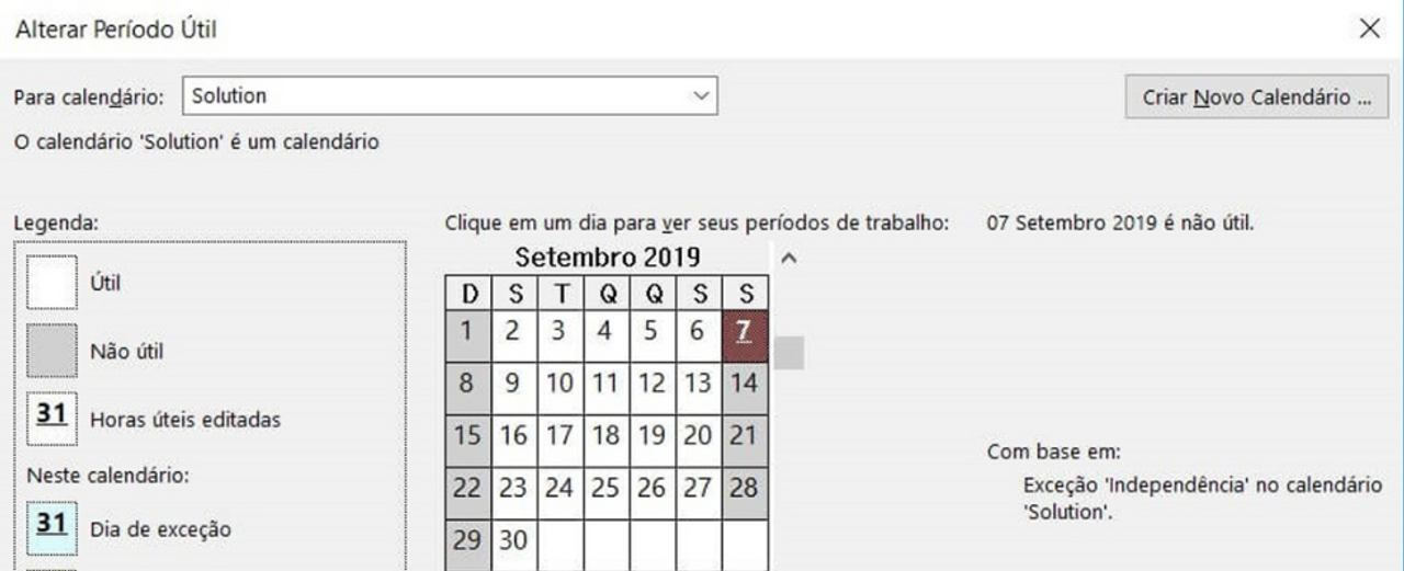 Como criar um calendário com feriados e datas fixas no MS Project